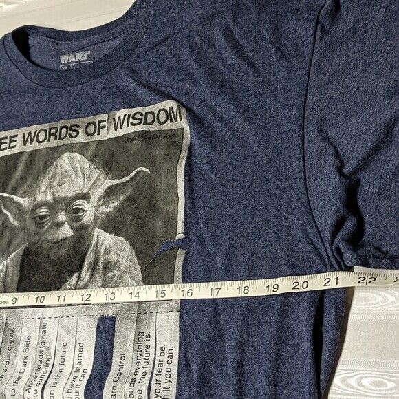 Star Wars Yoda T-shirt Unisex Large Words of Wisdom Tee Navy Size L Top - Picture 4 of 5